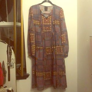 Fall 2019 cross stitch chiffon peasant dress